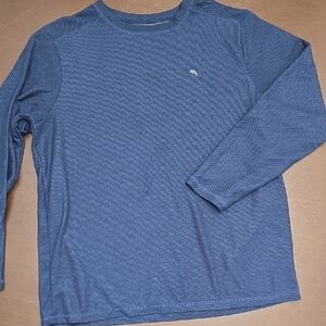 TOMMY BAHAMA Navy and Gray Long Sleeve Shirt Men's L